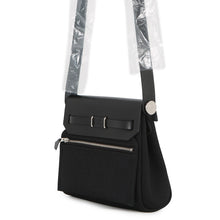 将图像加载到图库查看器中,HERMES Herbag zip Black Toile H Vache Hunter Leather Size Mini