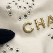 Load image into Gallery viewer, CHANEL CHANEL 22 Perforated 2-Way Handbag WhiteAS3980 Shiny Calf Leather Size Mini