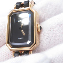 Load image into Gallery viewer, CHANEL Premiere Original Edition M H26.1mmxW20mm Stainless Steel 18KYG Leather Black DialH6951