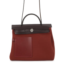 将图像加载到图库查看器中,HERMES Herbag Zip Tournée Pocket Ebene/Rouge H Vache Hunter Leather Toile H Size PM