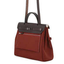 将图像加载到图库查看器中,HERMES Herbag Zip Tournée Pocket Ebene/Rouge H Vache Hunter Leather Toile H Size PM