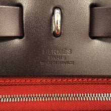 将图像加载到图库查看器中,HERMES Herbag Zip Tournée Pocket Ebene/Rouge H Vache Hunter Leather Toile H Size PM