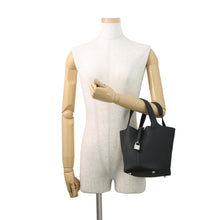 将图像加载到图库查看器中,HERMES Picotin Lock Black Taurillon Clemence Size PM
