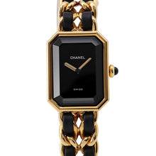 将图像加载到图库查看器中,CHANEL Premiere L H26mm×W20mm Gold Plated Leather Black DialH0001