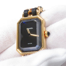将图像加载到图库查看器中,CHANEL Premiere L H26mm×W20mm Gold Plated Leather Black DialH0001