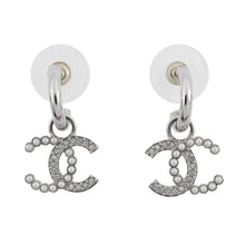 Load image into Gallery viewer, CHANEL CC Logo EarringsABD477-B16782-NY391 Gold Plated Rhinestone Faux Pearl
