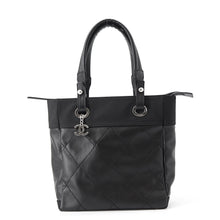 将图像加载到图库查看器中,CHANEL Paris-Biarritz Tote BlackA34208 Leather Canvas Size PM
