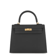 Load image into Gallery viewer, HERMES Kelly Sellier Black Epsom Size 25