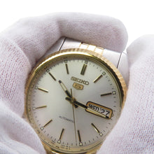 将图像加载到图库查看器中,SEIKO SEIKO Five Day-Date W35mm Stainless Steel Gold Plated Silver Dial7S26-0500