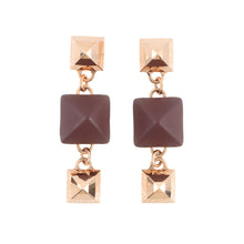 Load image into Gallery viewer, HERMES Disco Fauve Earrings Bordeaux Metal Swift Leather