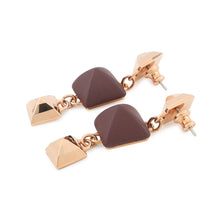 Load image into Gallery viewer, HERMES Disco Fauve Earrings Bordeaux Metal Swift Leather