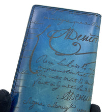 将图像加载到图库查看器中,Berluti Sequoia Long Wallet Blue Flash Leather