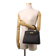 将图像加载到图库查看器中,HERMES Kelly Sellier Black Epsom Size 25