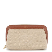 Load image into Gallery viewer, CELINE Triomphe Pouch Natural/Tan Canvas Leather
