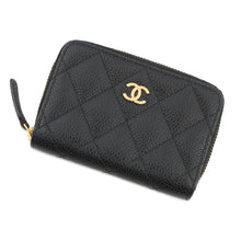 将图像加载到图库查看器中,CHANEL Matelassé Classic Zip Coin Purse BlackAP0216-Y01864-C3906 Caviar Leather