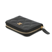 将图像加载到图库查看器中,CHANEL Matelassé Classic Zip Coin Purse BlackAP0216-Y01864-C3906 Caviar Leather