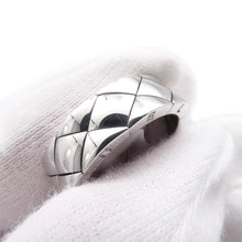 Load image into Gallery viewer, CHANEL Matelasse Ring Size 19 18K White Gold