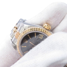 Load image into Gallery viewer, ROLEX Datejust W26mm Stainless Steel K18YG Black Dial69173
