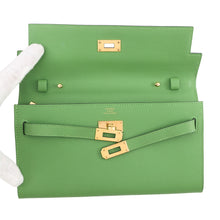 将图像加载到图库查看器中,HERMES Kelly Wallet Long To Go Vert Yucca Epsom