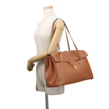 Load image into Gallery viewer, CELINE 16 Seize Soft Shoulder Bag Tan194043 Calf Leather Size Large
