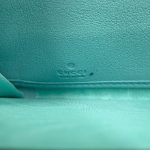 将图像加载到图库查看器中,GUCCI Bamboo Diana Zip Around Long Wallet Turquoise658634 Leather
