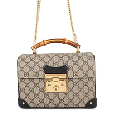 Load image into Gallery viewer, GUCCI Padlock GGSmall Bamboo Shoulder Bag Beige/Black603221 GG Supreme