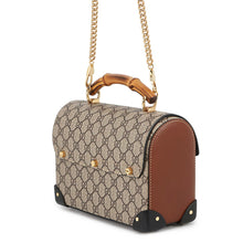 Load image into Gallery viewer, GUCCI Padlock GGSmall Bamboo Shoulder Bag Beige/Black603221 GG Supreme