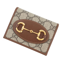 将图像加载到图库查看器中,GUCCI GUCCI Horsebit 1955 Tri-fold Wallet Beige/Brown621887 GG Supreme/Leather