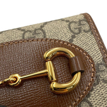 将图像加载到图库查看器中,GUCCI GUCCI Horsebit 1955 Tri-fold Wallet Beige/Brown621887 GG Supreme/Leather