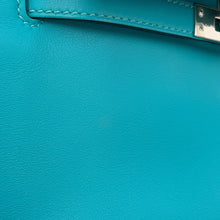 将图像加载到图库查看器中,HERMES PochetteKelly Blue Paon Swift Leather