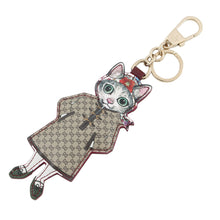 Load image into Gallery viewer, GUCCI Higuchi Yuko Cat Bag Charm Beige/Multicolor844246 GG Supreme Gold Plated