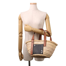 Load image into Gallery viewer, LOEWE Studio Ghibli Collaboration Dust Bunny Basket Bag Natural/Black/TanA223S93X09 Raffia Leather Size Small