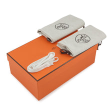 Load image into Gallery viewer, HERMES Sneakers bouncing White/Black241201Z Silk Tressée Amplime Size 37