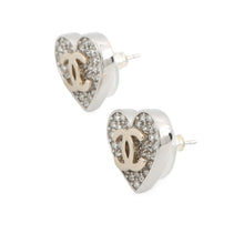 将图像加载到图库查看器中,CHANEL CC Logo Heart EarringsABH084-B23473-U7518 Metal Rhinestone