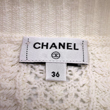 Load image into Gallery viewer, CHANEL Coco Beach Short-Sleeve Knit Size 36 WhiteP76924 Cotton100%