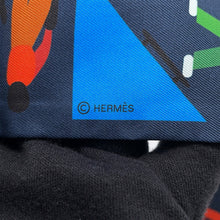 将图像加载到图库查看器中,HERMES Twilly FIGURES LIBRES Marine/Vert/Multicolor Silk100%