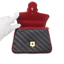 Load image into Gallery viewer, GUCCI GG Marmont Mini Top Handle Bag Black/Red583571 Leather