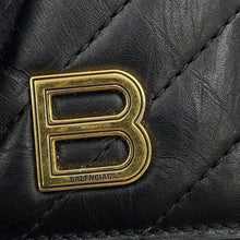 Load image into Gallery viewer, BALENCIAGA Crush Quilted Magnetic Card Holder Black782132 Calf Leather