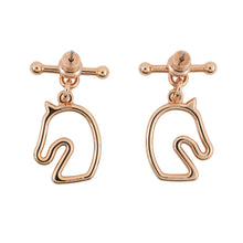 将图像加载到图库查看器中,HERMES Earrings Tonnerre claim Gold Plated Lacquer