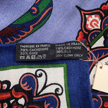 将图像加载到图库查看器中,HERMES Giant Square Letters from Erevan Size 140 Blue/Multicolor Cashmere70% Silk30%