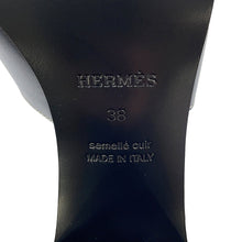Load image into Gallery viewer, HERMES Sandals area Black232099Z Calf Leather Size 38