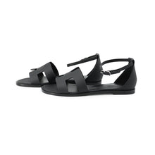 将图像加载到图库查看器中,HERMES Sandals Santorini Black1182138Z Epsom Size 38