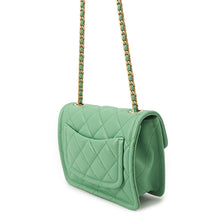 将图像加载到图库查看器中,CHANEL Matelasse ChainShoulder Bag GreenAS2356 Caviar Leather