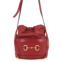 将图像加载到图库查看器中,GUCCI Horsebit1955 Drawstring Bag Shoulder Bag Red602118 000926 Leather