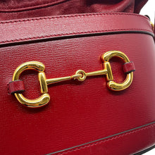 将图像加载到图库查看器中,GUCCI Horsebit1955 Drawstring Bag Shoulder Bag Red602118 000926 Leather