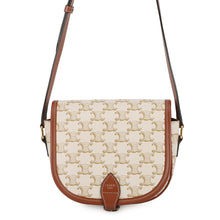 将图像加载到图库查看器中,CELINE Triomphe Falco Shoulder White/Brown191502 PVC Leather Size Medium