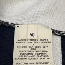 Load image into Gallery viewer, HERMES EN DESORDRE FINESSE BRIDE DE GALA Cardigan Size 40 White/Navy4E2727D6 Silk95% Nylon4% Polyurethane1%