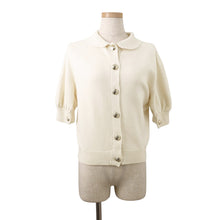 Load image into Gallery viewer, CHANEL CC Logo Button Knit Short Sleeve Size 34 IvoryP65575-K61301-N9739 Cashmere100%