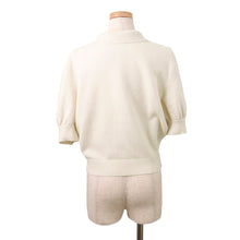 Load image into Gallery viewer, CHANEL CC Logo Button Knit Short Sleeve Size 34 IvoryP65575-K61301-N9739 Cashmere100%