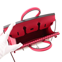 Load image into Gallery viewer, HERMES Birkin Picnic Framboise Swift Leather Rattan Size 25